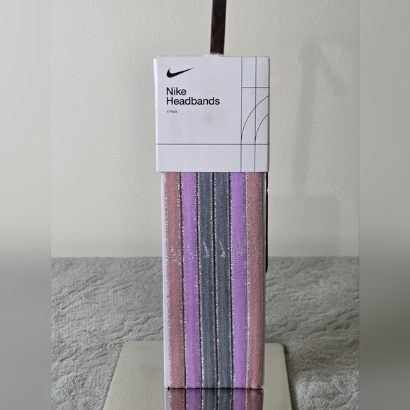 Nike Accessories - * Nike Women's Swoosh 6 Pack Metalli Headbands Gray, Purple And Peach OS